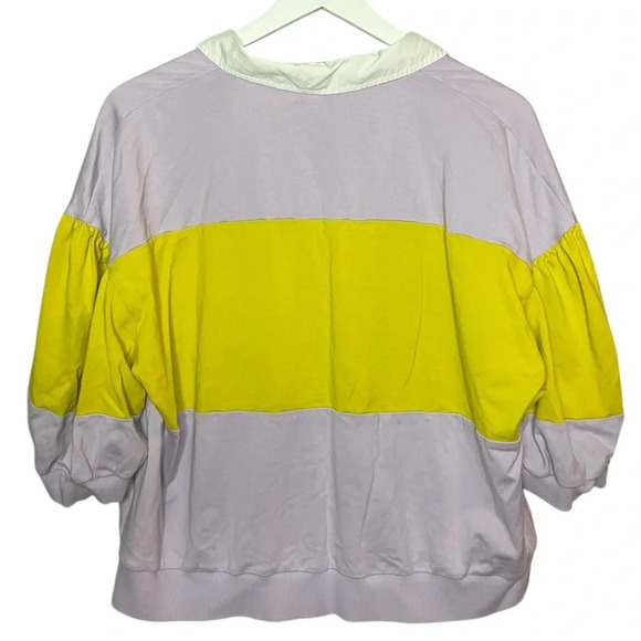 Kate Spade Stripe Polo Knit Tee Frozen Lilac Purple Yellow XXL - Picture 6 of 6